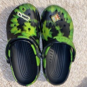 Tie Dye Green Crocs